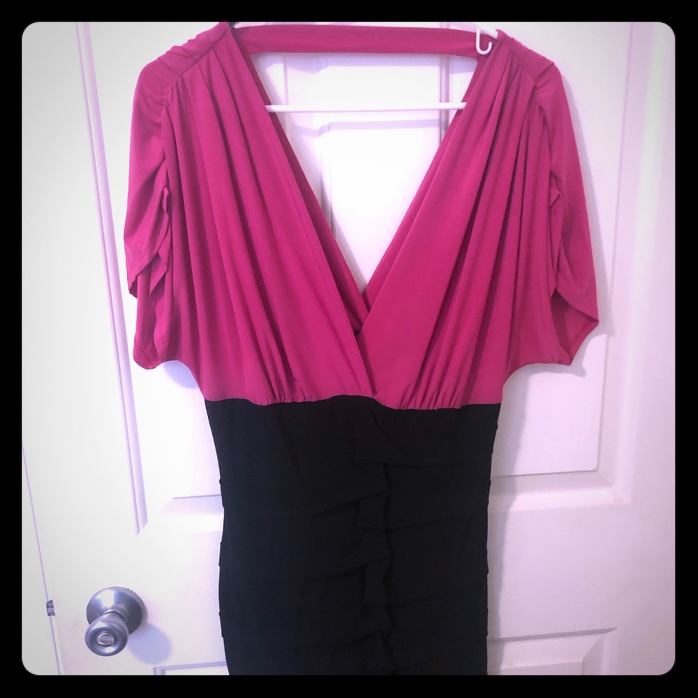 Pink and black dress